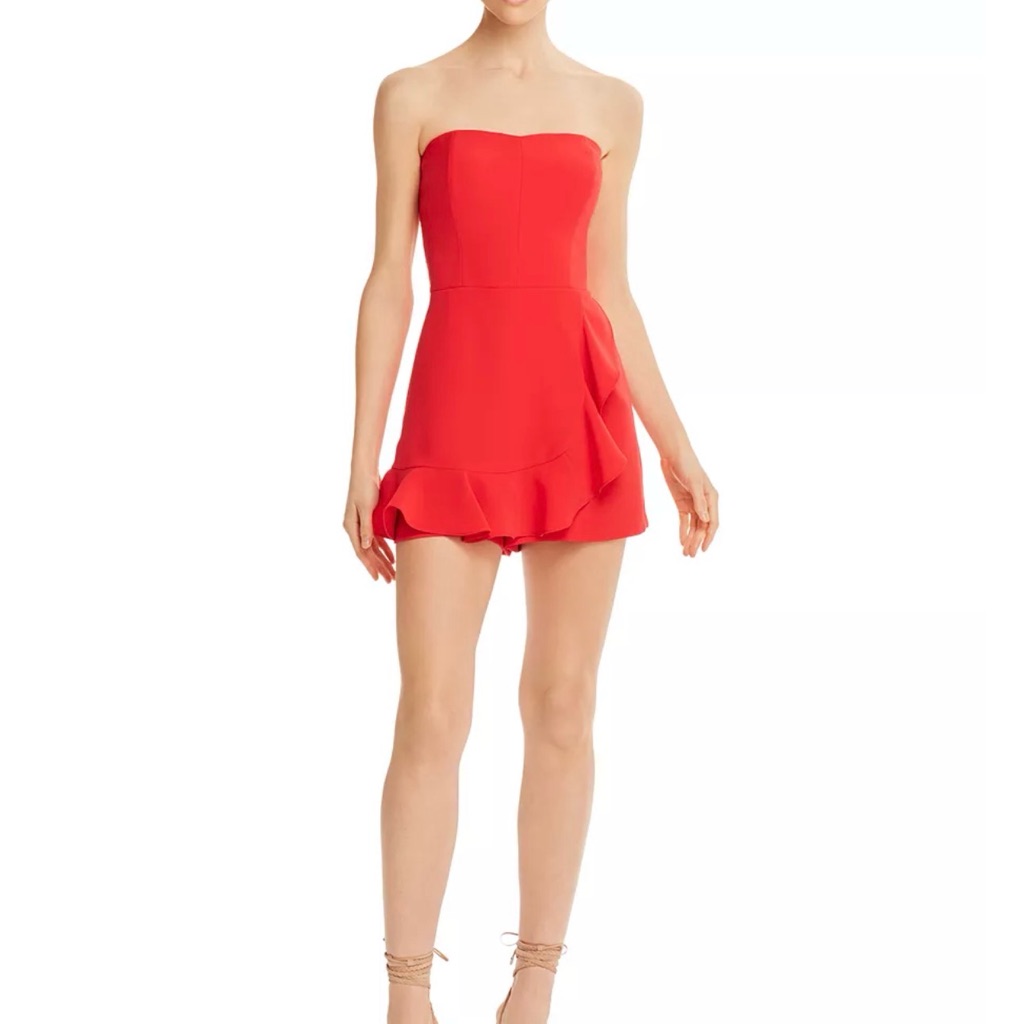 Amanda Uprichard Trisha Red Romper